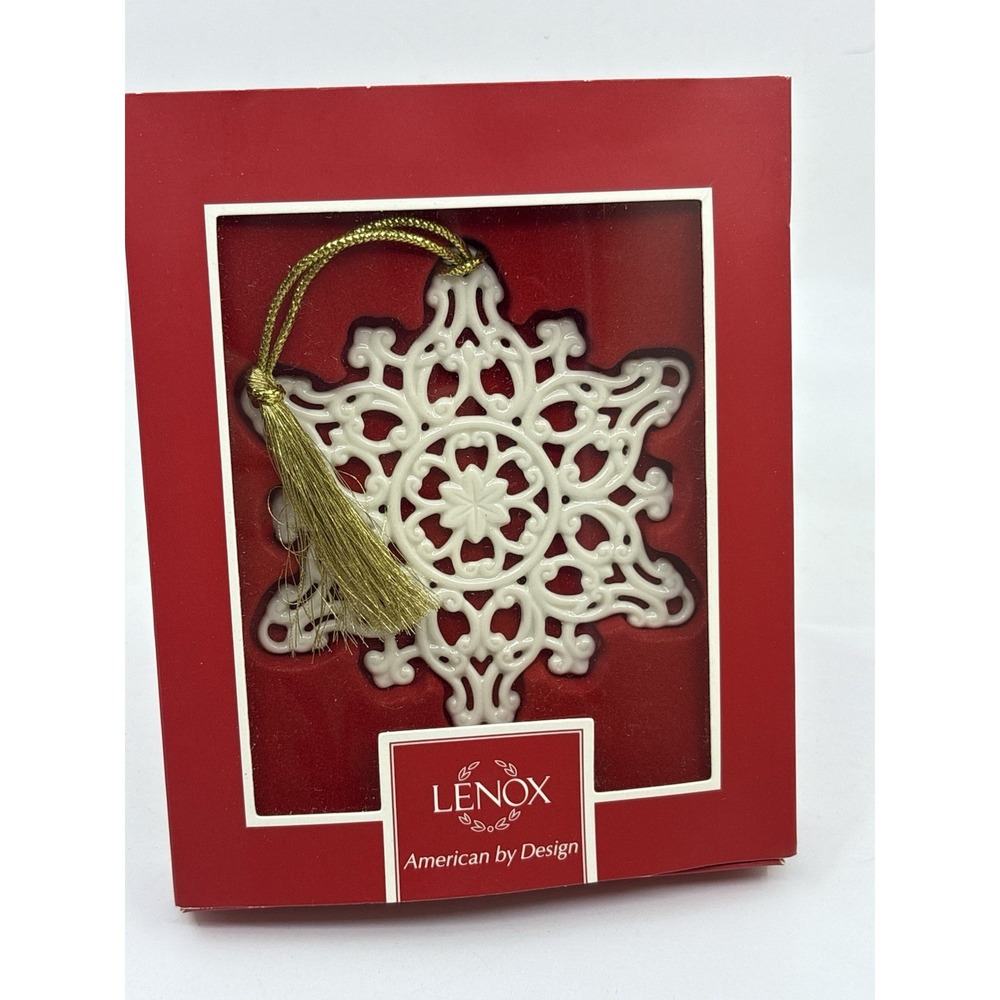 Lenox White Snowflake Christmas Ornament